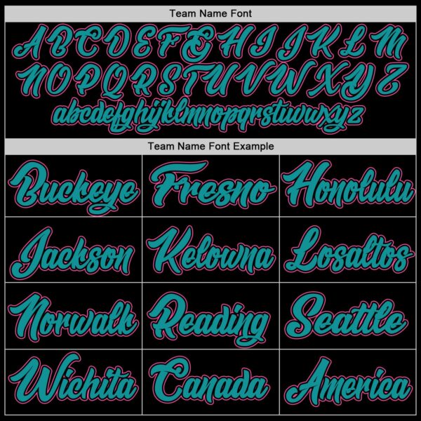 Custom Black Pink-Teal Authentic Baseball Jersey