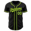 Custom Black Neon Green Authentic Baseball Jersey