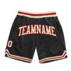 Custom Black Cream-Red Authentic Throwback Basketball Shorts