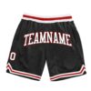 Custom Black White-Red Authentic Throwback Basketball Shorts