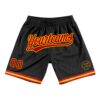 Custom Black Red-Gold Authentic Throwback Basketball Shorts