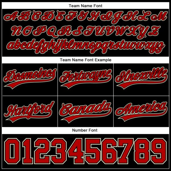 Custom Black Red-Cream Authentic Throwback Basketball Shorts