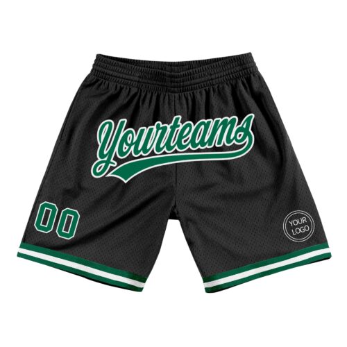 Black1389 Custom Black Kelly Green-White Authentic Throwback Basketball Shorts