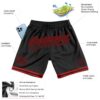 Custom Black Red Authentic Throwback Basketball Shorts