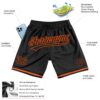 Custom Black Orange Authentic Throwback Basketball Shorts