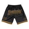 Custom Black Old Gold Authentic Throwback Basketball Shorts