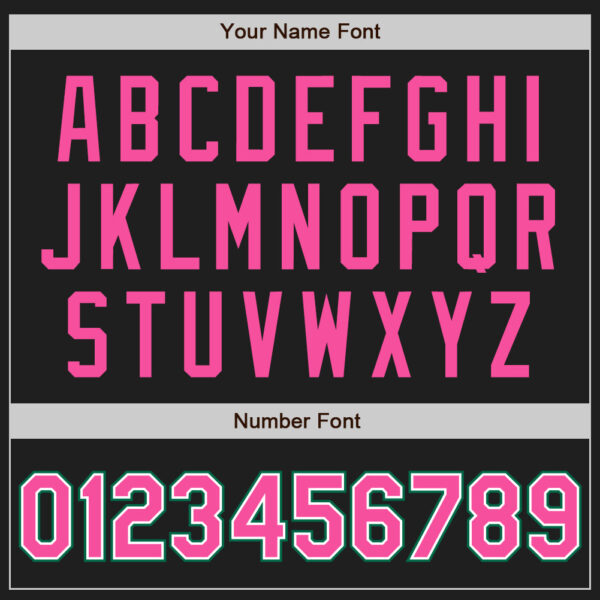 Custom Black Pink Pinstripe Pink-Kelly Green Authentic Baseball Jersey