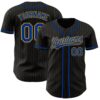 Custom Black Old Gold Pinstripe Royal Authentic Baseball Jersey