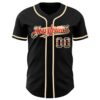 Custom Black Vintage UK Flag-City Cream Authentic Baseball Jersey
