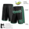 Custom Black Kelly Green-White Authentic Basketball Shorts