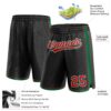 Custom Black Red-Kelly Green Authentic Basketball Shorts