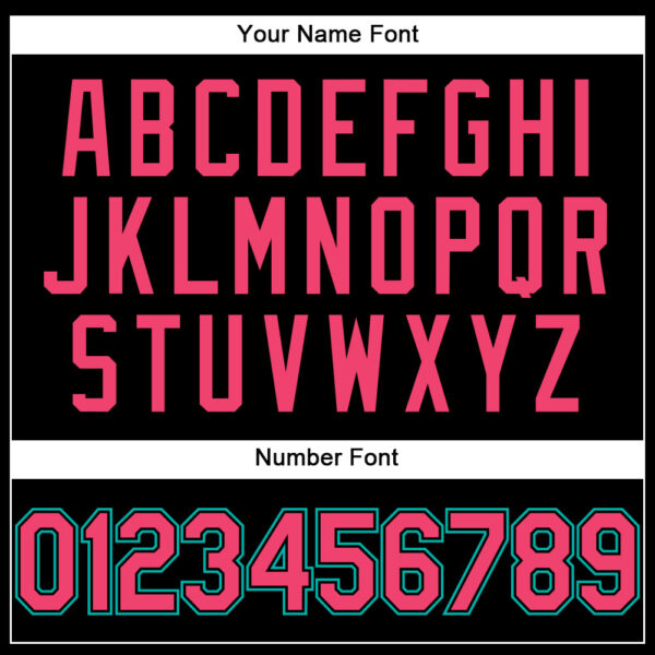 Custom Black Neon Pink-Aqua Performance T-Shirt