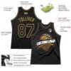 Custom Black Old Gold Authentic Throwback Basketball Jersey