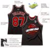 Custom Black Red Pinstripe White Authentic Basketball Jersey