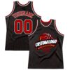 Custom Black Red Pinstripe White Authentic Basketball Jersey