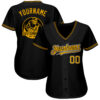 Custom Black Gold-Yellow Authentic Baseball Jersey