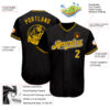 Custom Black Gold-Yellow Authentic Baseball Jersey