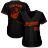 Custom Black Orange Authentic Baseball Jersey
