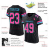 Custom Black Pink-Sky Blue Mesh Authentic Football Jersey