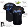 Custom Black Royal Pinstripe White Authentic Baseball Jersey