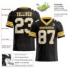 Custom Black White-Gold Authentic Football Jersey