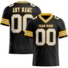 Custom Black White-Gold Authentic Football Jersey