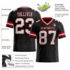 Custom Black White-Red Authentic Football Jersey