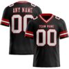 Custom Black White-Red Authentic Football Jersey