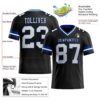 Custom Black White-Royal Authentic Football Jersey
