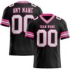 Custom Black White-Pink Authentic Football Jersey