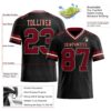 Custom Black Crimson-City Cream Authentic Football Jersey