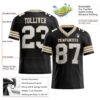 Custom Black White-Vegas Gold Authentic Football Jersey