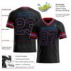 Custom Black Powder Blue-Red Authentic Football Jersey
