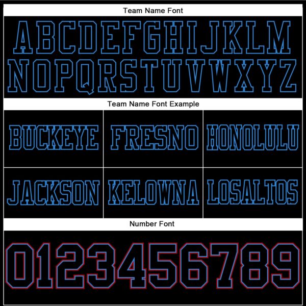 Custom Black Powder Blue-Red Authentic Football Jersey