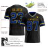 Custom Black Royal-Yellow Authentic Football Jersey
