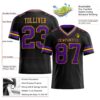 Custom Black Purple-Gold Authentic Football Jersey
