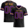 Custom Black Purple-Gold Authentic Football Jersey