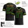 Custom Black Green-Gold Authentic Football Jersey