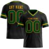 Custom Black Green-Gold Authentic Football Jersey
