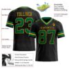 Custom Black Kelly Green-Gold Authentic Football Jersey