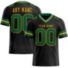 Custom Black Kelly Green-Gold Authentic Football Jersey
