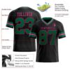 Custom Black Kelly Green-Pink Authentic Football Jersey