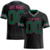 Custom Black Kelly Green-Pink Authentic Football Jersey