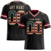 Custom Black Vintage USA Flag Crimson-City Cream Authentic Football Jersey