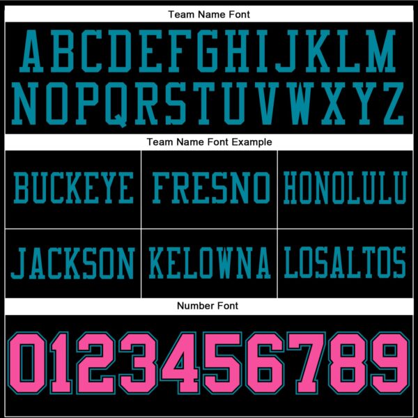 Custom Black Pink-Teal Authentic Football Jersey