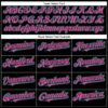 Custom Black Aqua-Pink Authentic Baseball Jersey