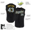 Custom Black Light Blue Pinstripe Yellow Authentic Sleeveless Baseball Jersey