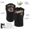 Custom Black Cream Pinstripe Vintage USA Flag Authentic Sleeveless Baseball Jersey