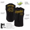 Custom Black Gold Authentic Sleeveless Baseball Jersey
