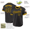 Custom Black Gold Authentic Throwback Baseball Jersey